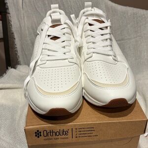 Steve Madden White Sneakers with Brown Accents